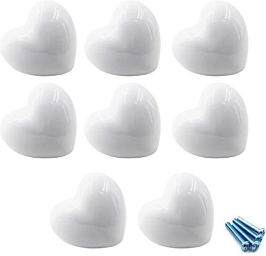 Keramische kasthandgrepen Hartvormige ladeknoppen voor keuken kinderkamer en speelgoedorganizer Set van 8