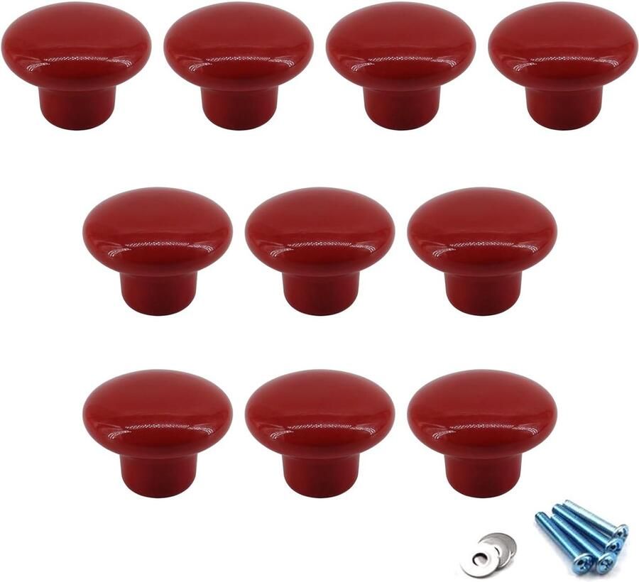 Keramische Kastknoppen Set van 10 Heldere Kleuren 38x28mm