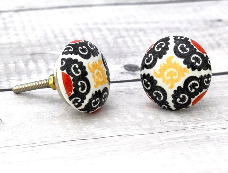 Keramische knoppen voor keukenkasten Set van 10 Handgemaakt Multi-kleur