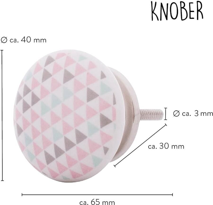 Keramische meubelknop set 20 stuks versierd geschikt voor kasten en laden