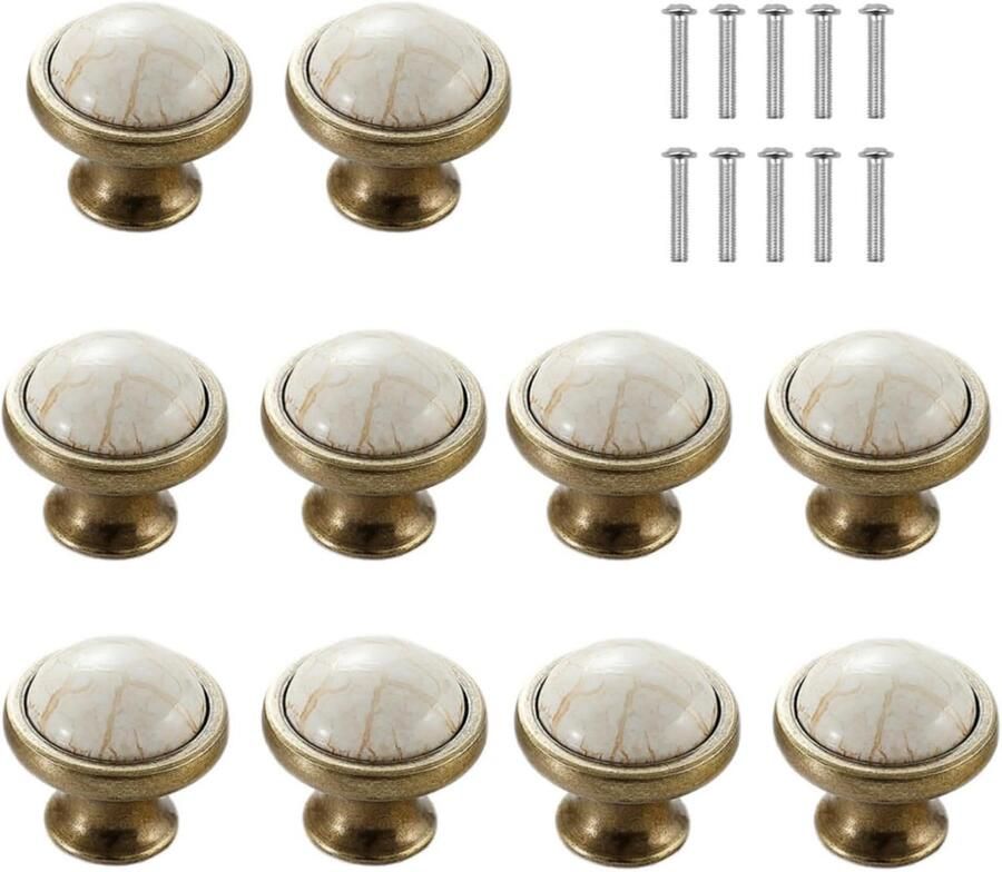 Keramische meubelknoppen Geschikt voor kast en lade 10 stuks