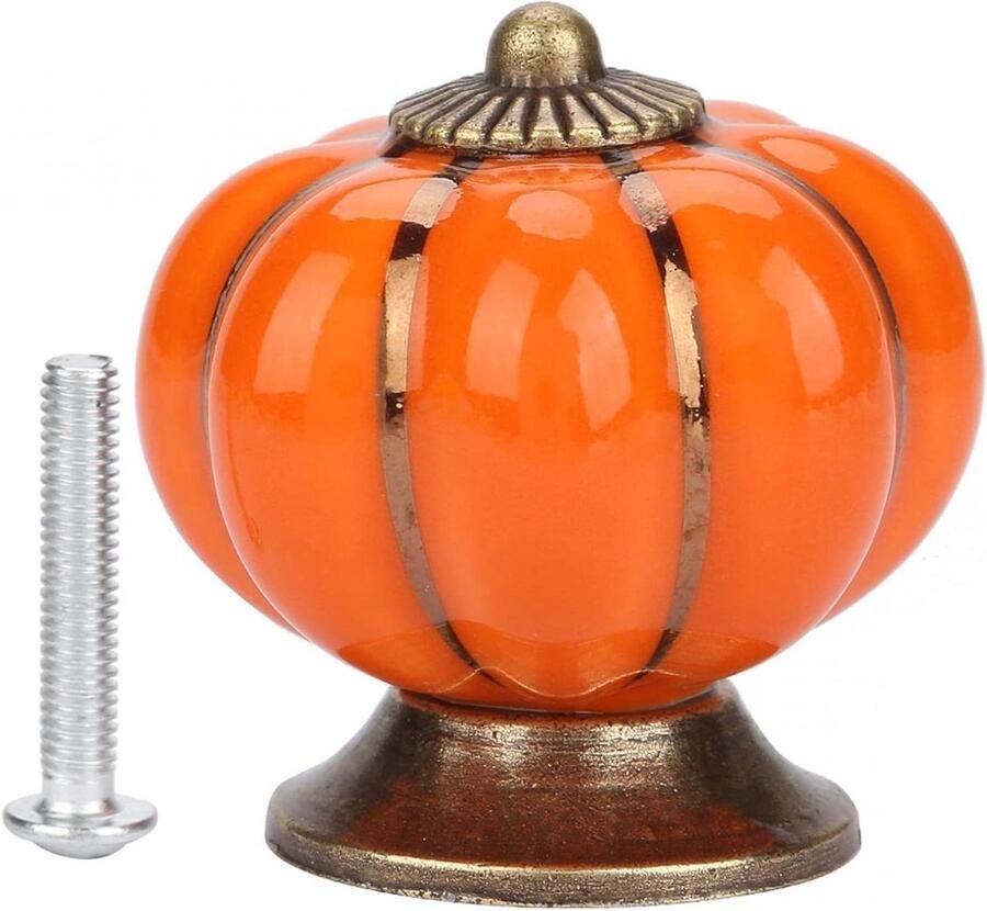 Keramische Pompoen Knoppen Europese Stijl Handgrepen Designer Handgeschilderde Kasten Kamer Kast Laden Handvat Pull 8 Kleuren Home Decoratie (Oranje)