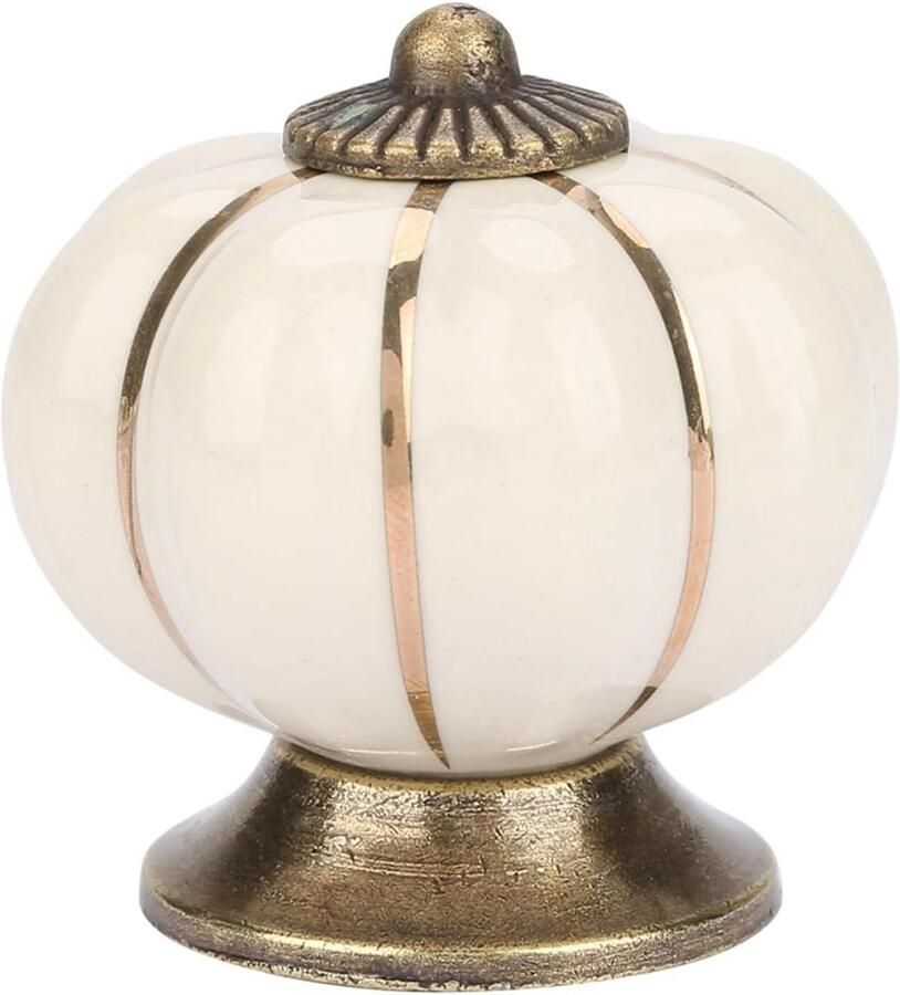 Keramische pompoen knoppen Vintage schattige kast lade grepen Beige