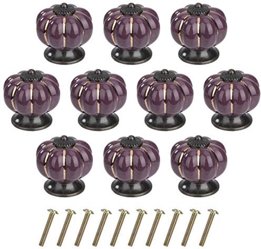 Keramische Pompoen Knoppen voor Meubels Vintage Stijl 10 Stuks