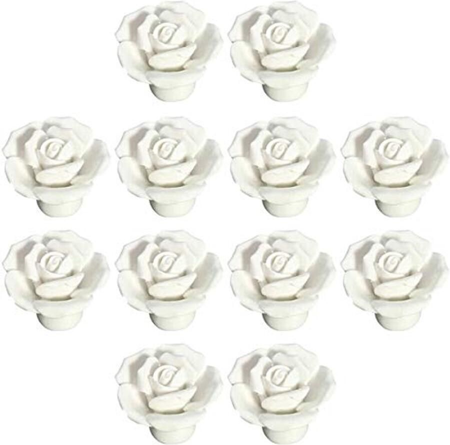 Keramische Rozenbloem Knop voor Meubels en Deuren