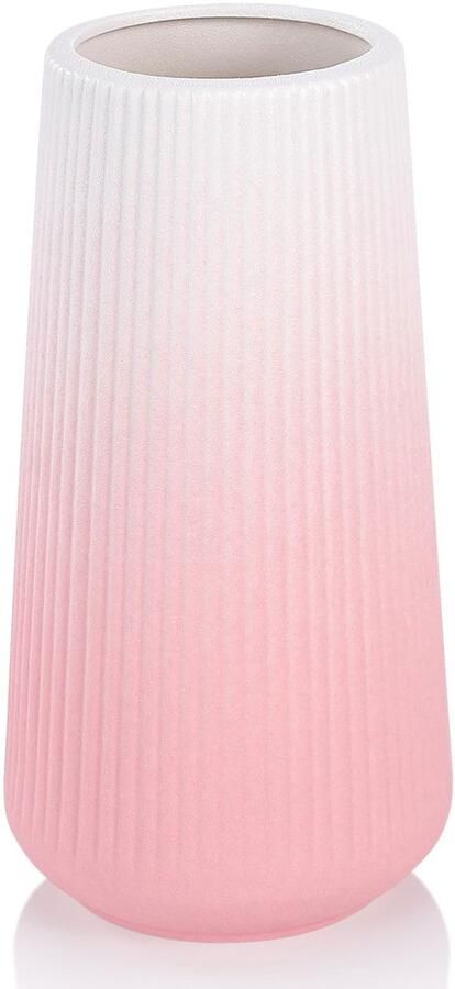 Keramische vaas GUKJOB bloemenvaas keramische vazen ​​voor bloemen decoratieve vazen ​​voor decoratie met pampasgras moderne kleine vaas voor thuis woonkamer eettafel boerderij kantoordecoratie (roze kleurverloop)