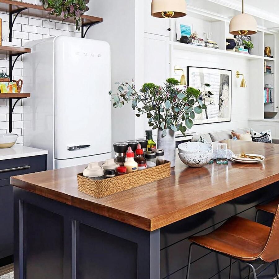 Kerst Cadeaumand Geweven waterhyacint opbergmand natuurlijke mand voor zeegras rieten mand badkamer toiletwatertank 42 x 14 x 7 cm - Foto 2