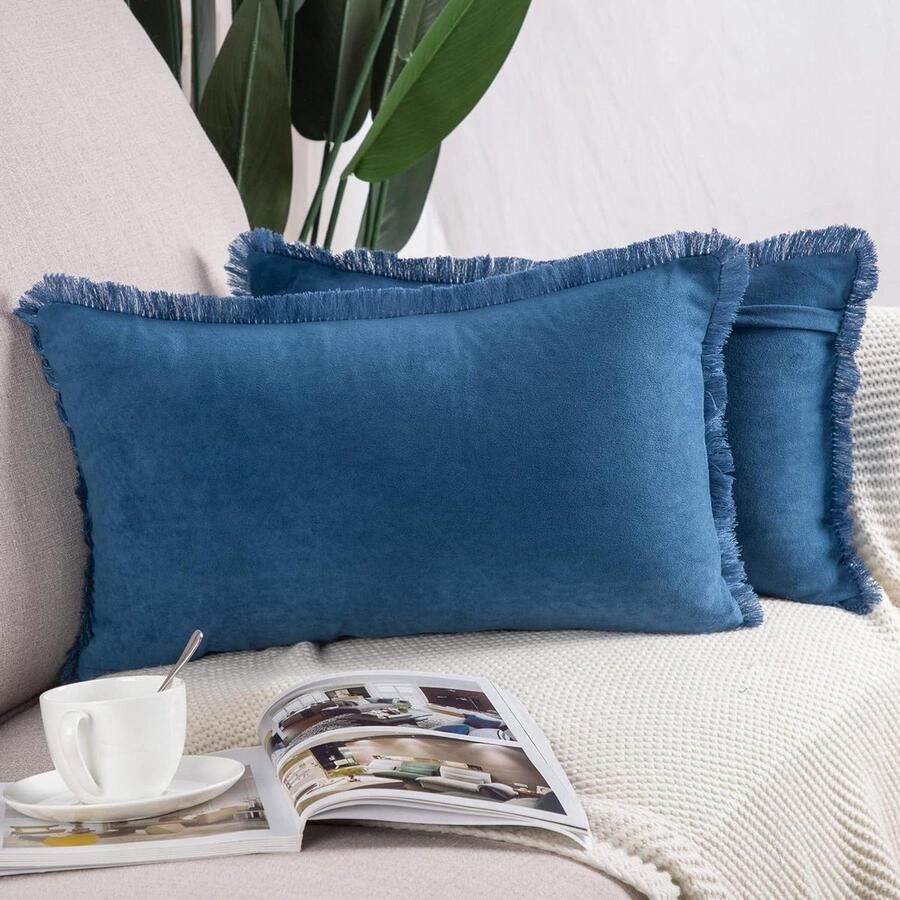 Kerst kussenslopen voordeelset van set van 2 boom hert slee sneeuwvlokken 30 x 50 cm decoratieve hoes voor sierkussen voor bank woonkamer buiten geschenken decoratie hoes voor sierkussen 30x50