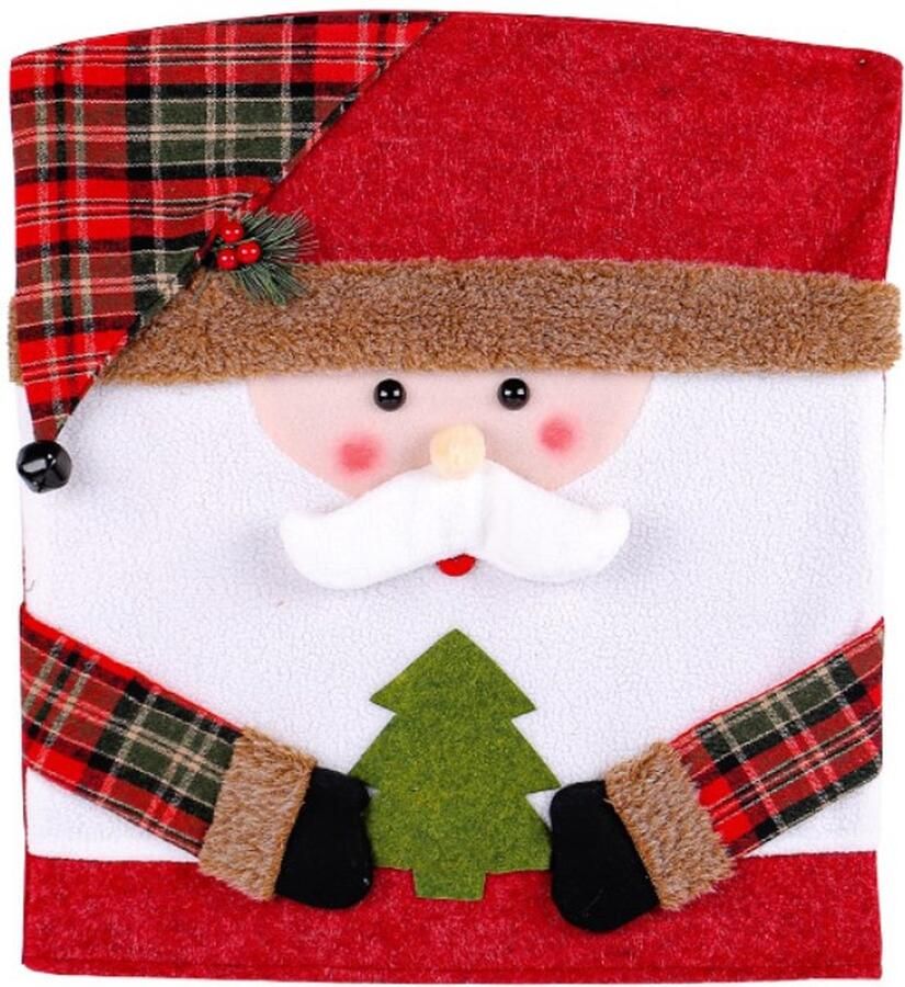 Kerst Stoelhoezen Kerst Stoelversiering Kerstdecoratie voor Binnen Kerstmuts Stoel Decoratie Stoelbekleding voor Kerstdecoratie 52x47 cm Rood 1 Stuk