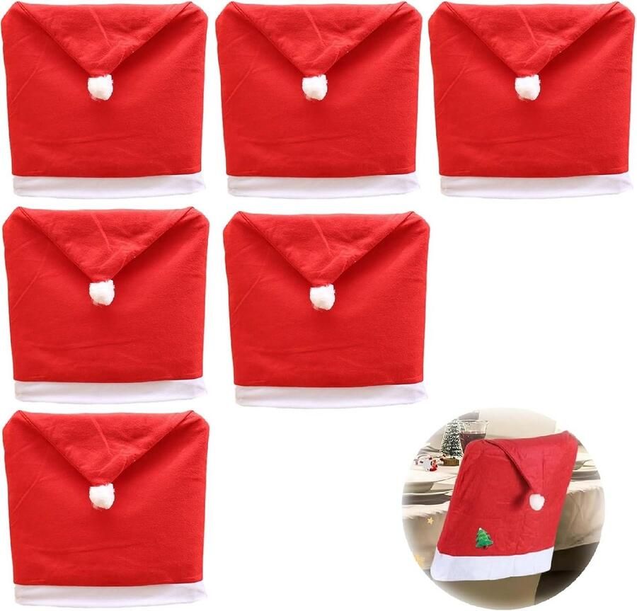 Kerst Stoelhoezen voor Eetkamer en Keuken 6 Stuks Perfecte Kerstdecoratie