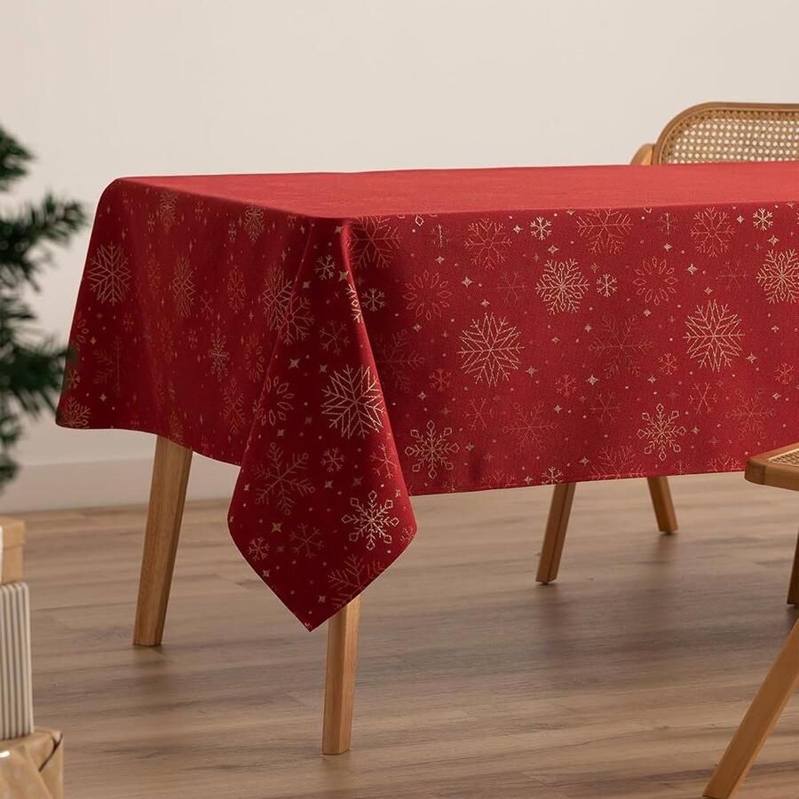 Kerst Tafelkleed Jacquard Rood 140 x 100 cm