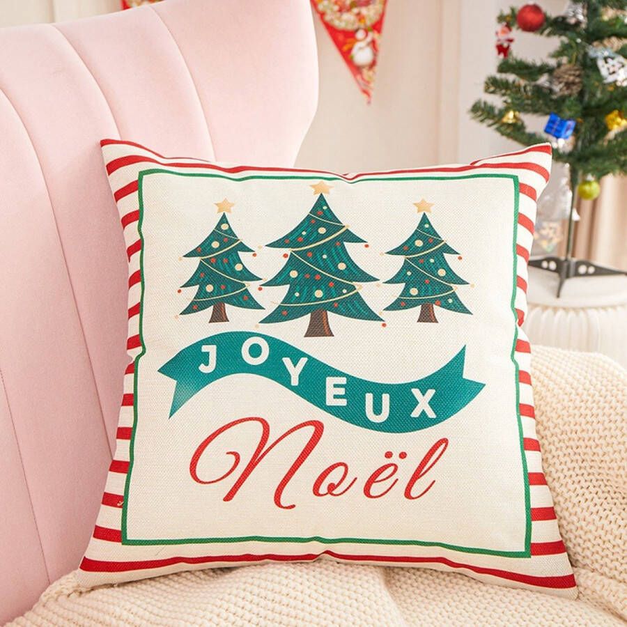 Kerstmis Kussensloop Bedside Zachte Tas Kussensloop Huisdecoratie Bank Slaapkamer Kantoor Nap Kussensloop Drie Kerstbomen