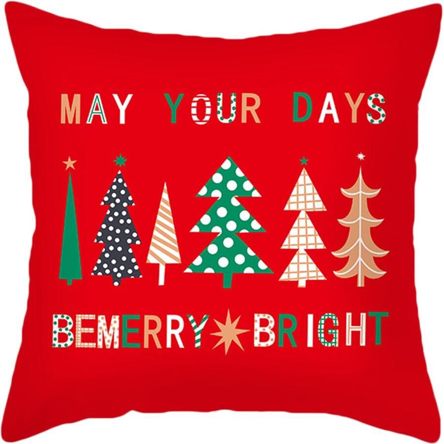 Kerstmis Kussensloop Rode Eland Pluche Kussensloop Comfortabel en Zacht Stijl 3 Voor Bank en Woondecoratie