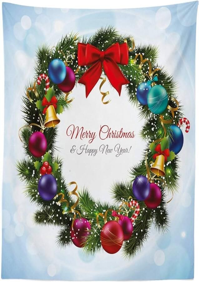 Kerstmis Tafelkleed Ronde Groene Krans 1 stuk Polyester 140 x 240 cm