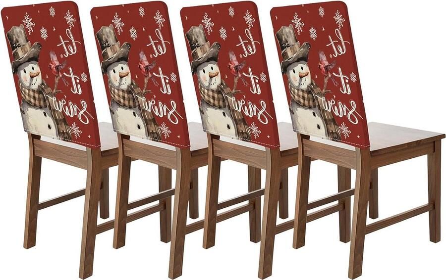 Kerststoelhoezen wasbaar 4 stuks verschillende kleuren stof