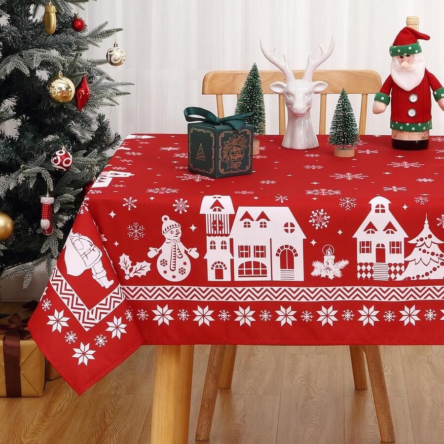 Kersttafelkleed Feestelijke decoratie 1 stuk Rood