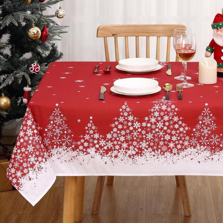 Kersttafelkleed met Krans Waterdicht 1 stuk Polyester