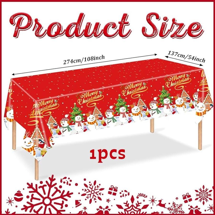Kersttafelkleed Nieuwe Sneeuwpop katoenmix
