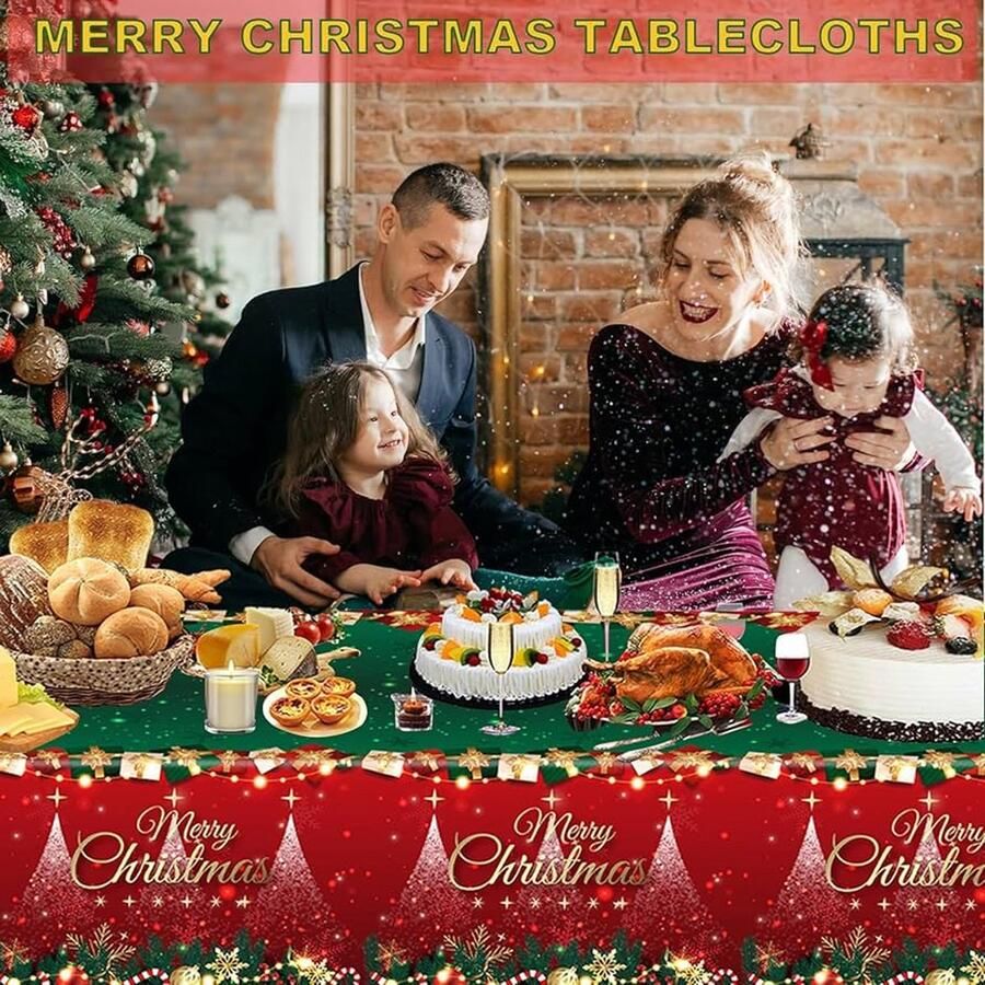 Kersttafelkleed Rood en Groen 1 stuk Papier 137 x 274 cm