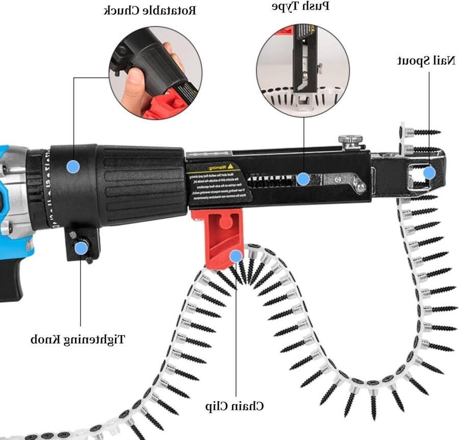 Kettingspijker Gun Adapter Draadloos Elektrisch Nagel Pistool Schroef Klem Apparatuur Houtbewerkingsgereedschap voor Plafond van Gipsplaten