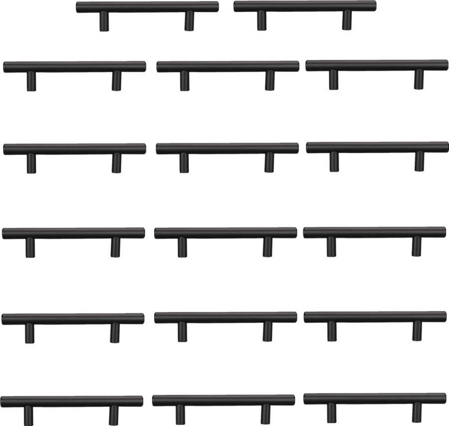 Keuken handvatten zwart kastgrepen 20 stuks 96 mm roestvrij staal spuitverf installatie van zwarte gaten