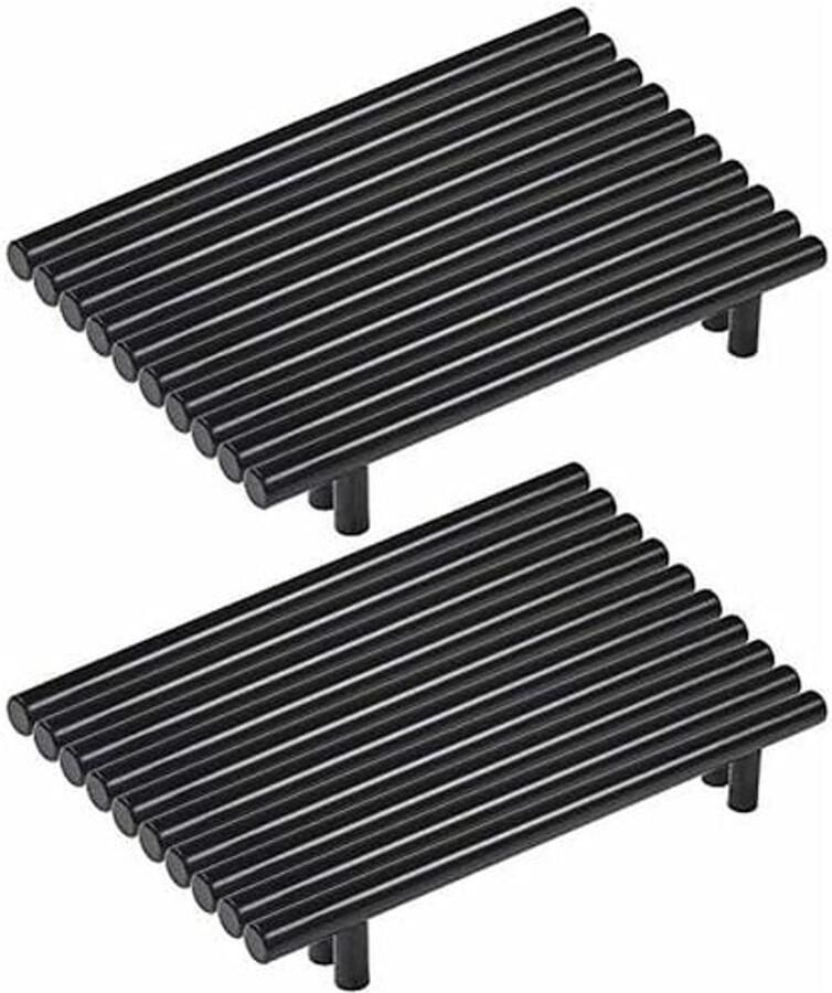 Keuken T-Vormige Rvs Zwarte Grepen Set Kast Lade Deurklinken 160mm Gat Afstand 20 Stuks