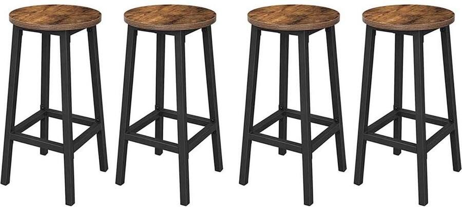 Keukenbarstoelen 4-delige set 32x32x65cm Ronde zitkussens Met metalen frame Hoog draagvermogen Eenvoudig te monteren Geschikt voor keukenbar eettafel thuis studio feest bar ontbijthoek sociale bijeenkomsten