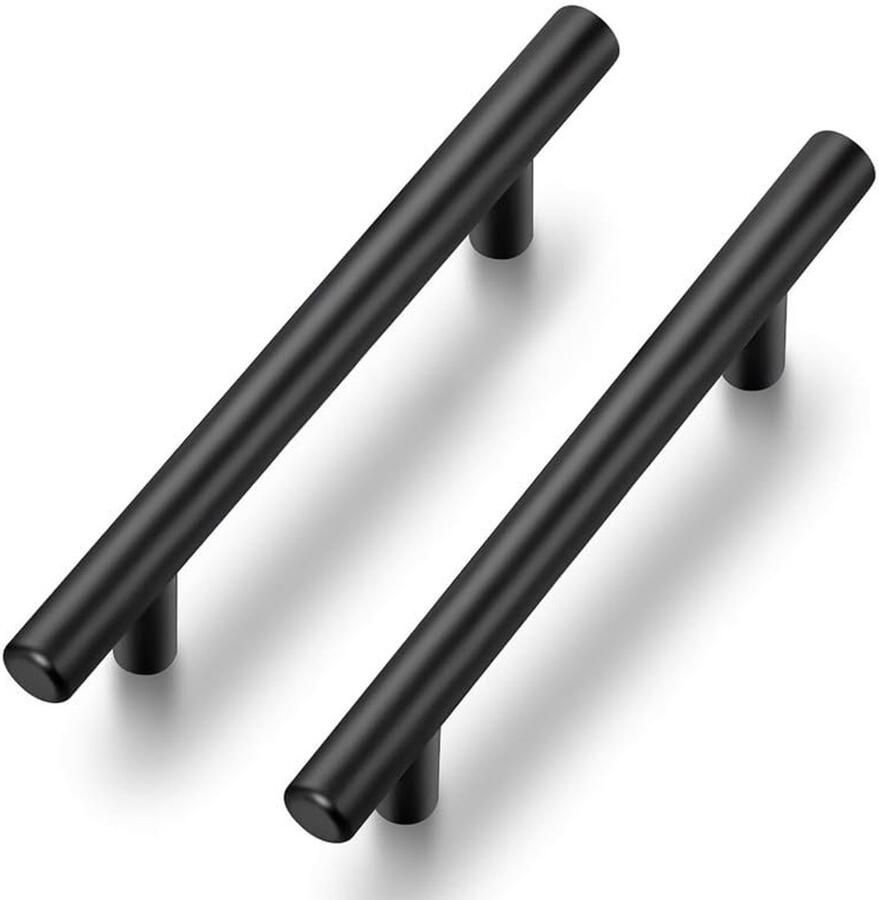 Meubelgrepen voor Keukenkasten 96 mm 5 Stuks Zwart Roestvrij Staal