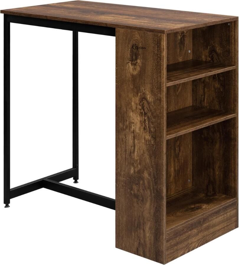 Keukeneiland Statafel Bartafel Keuken Staantafel Barkast Stapelbaar Voor Binnen & Buiten 91X49X91 Cm Donker bruin