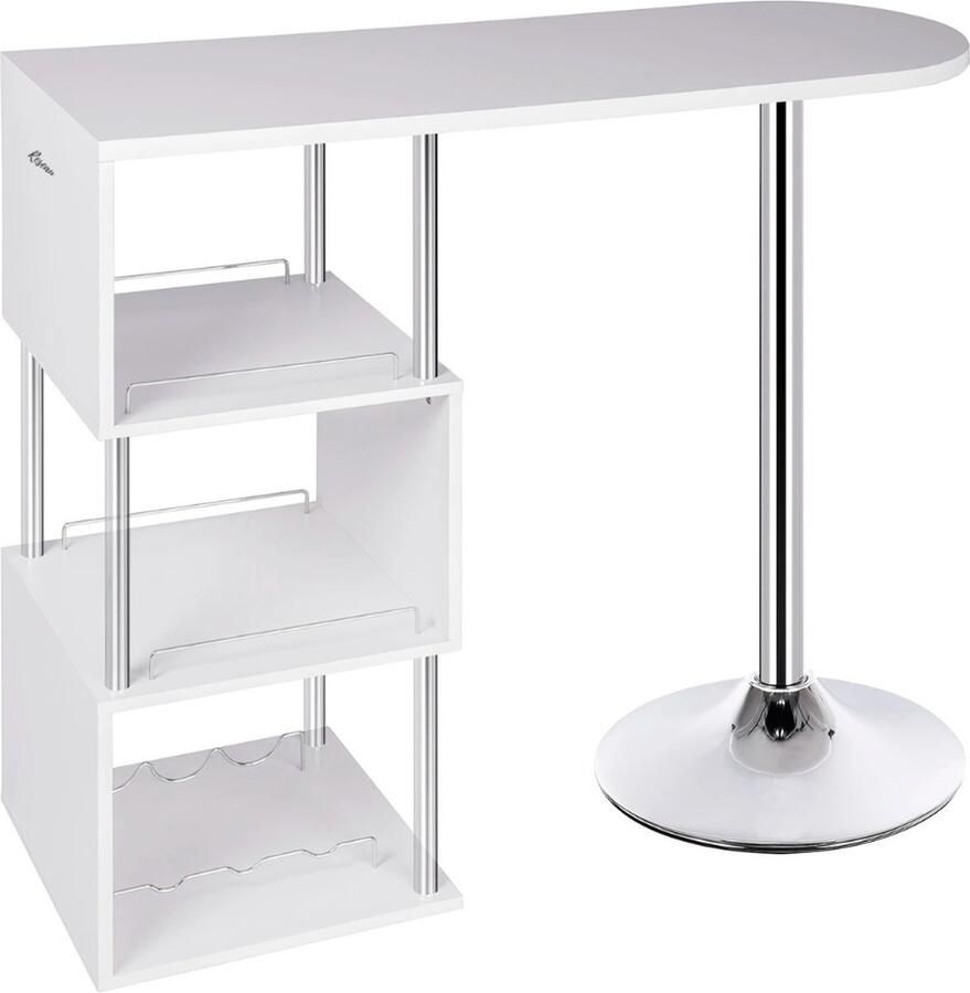 Keukeneiland Statafel Bartafel Keuken Staantafel Barkast Stapelbaar Wijnkast Voor Binnen & Buiten 113x105x40 Cm Zwart