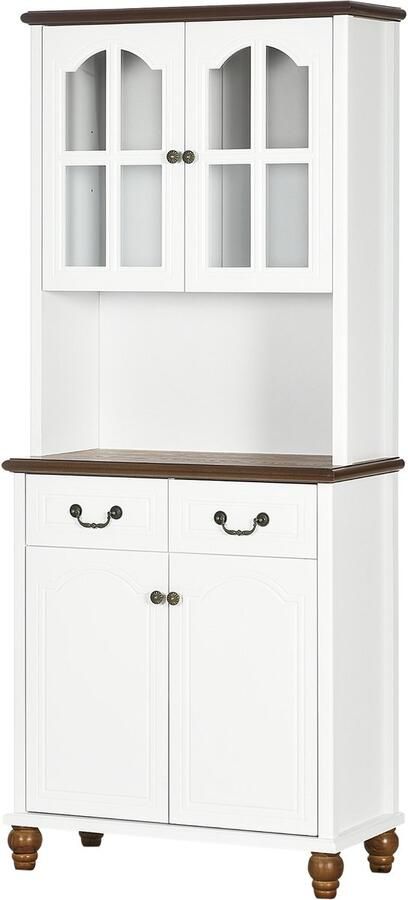 Keukenkast buffetkast met 2 laden en 2 Open vakken 76x38x182 cm