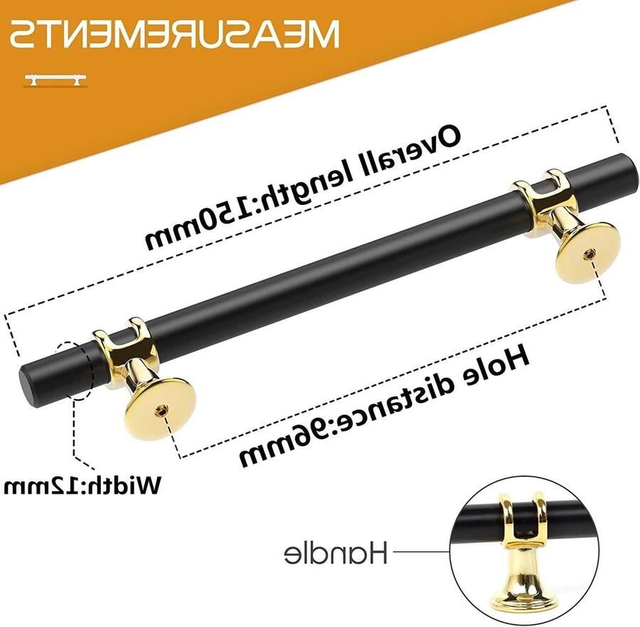 6 Stuks keukenkast handgrepen 96mm zwart deurgrepen keuken deurgrepen cabinet handle black