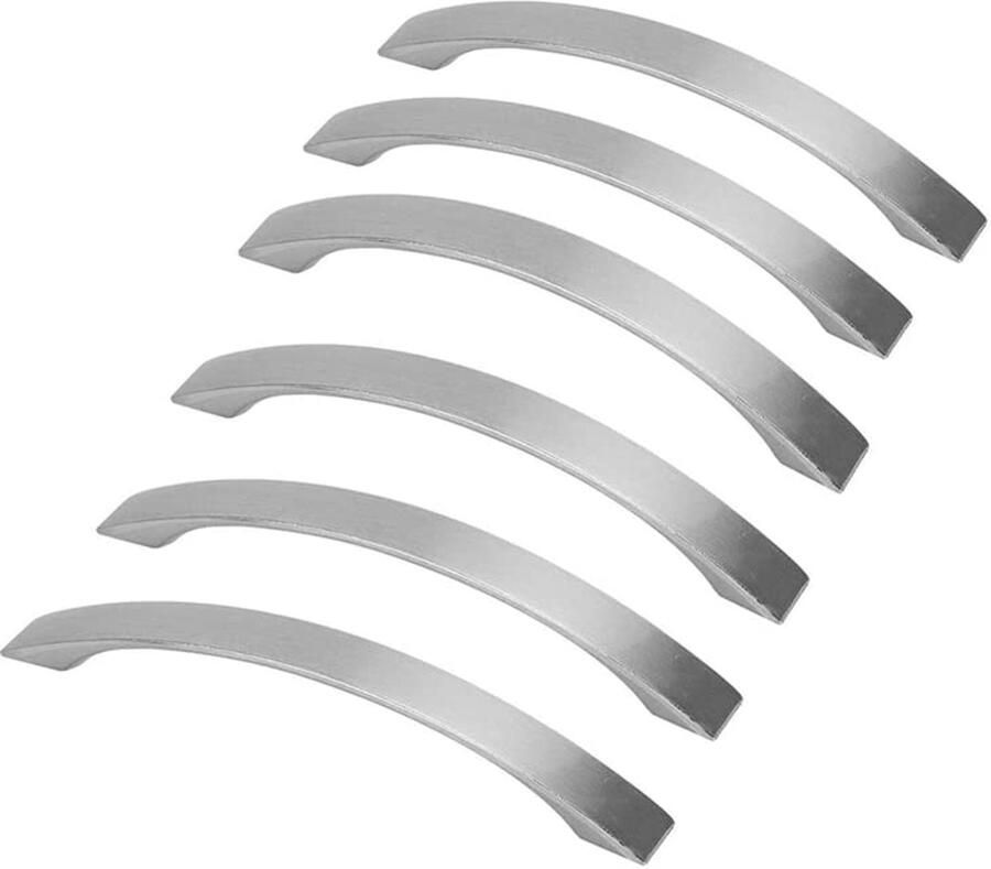 Keukenkast handgrepen 160mm T-trekgrepen 6 Stuks Geborsteld nikkel