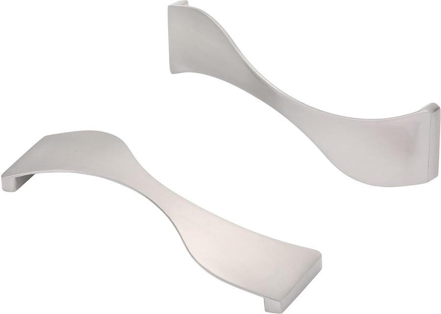 Keukenkast handgrepen geborsteld nikkel 6 stuks