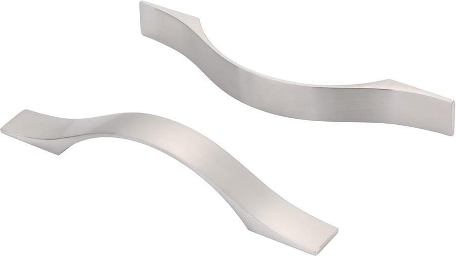 Keukenkast handgrepen geborsteld nikkel 6 stuks moderne uitstraling 96mm