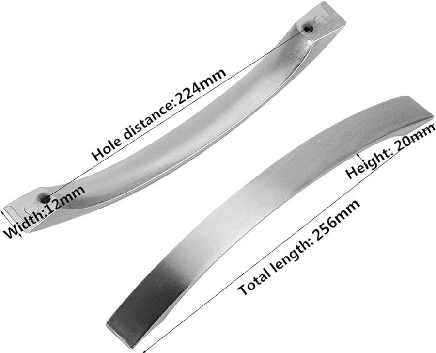 Keukenkast handgrepen geborsteld nikkel set van 6 160mm zink
