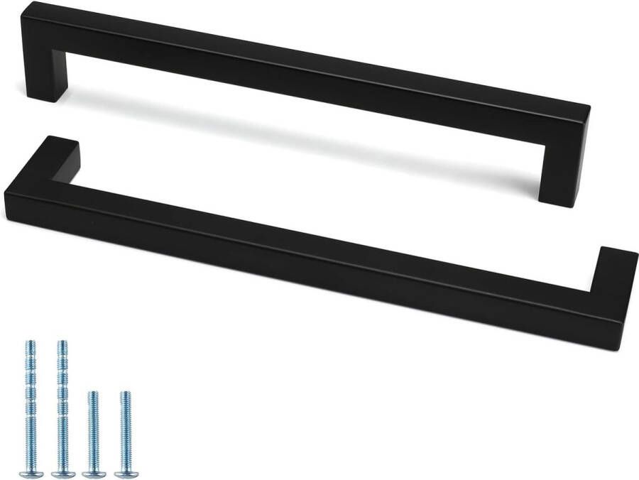 Keukenkast handgrepen kastgrepen zwart meubelgrepen roestvrij staal ladegrepen gatafstand 192 mm keukengrepen 15 stuks