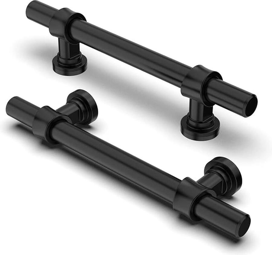 Keukenkast Handgrepen Set van 10- 22 5CM Matzwarte Aluminium Legering Eenvoudige Installatie Geschikt voor Kasten Lades Deuren
