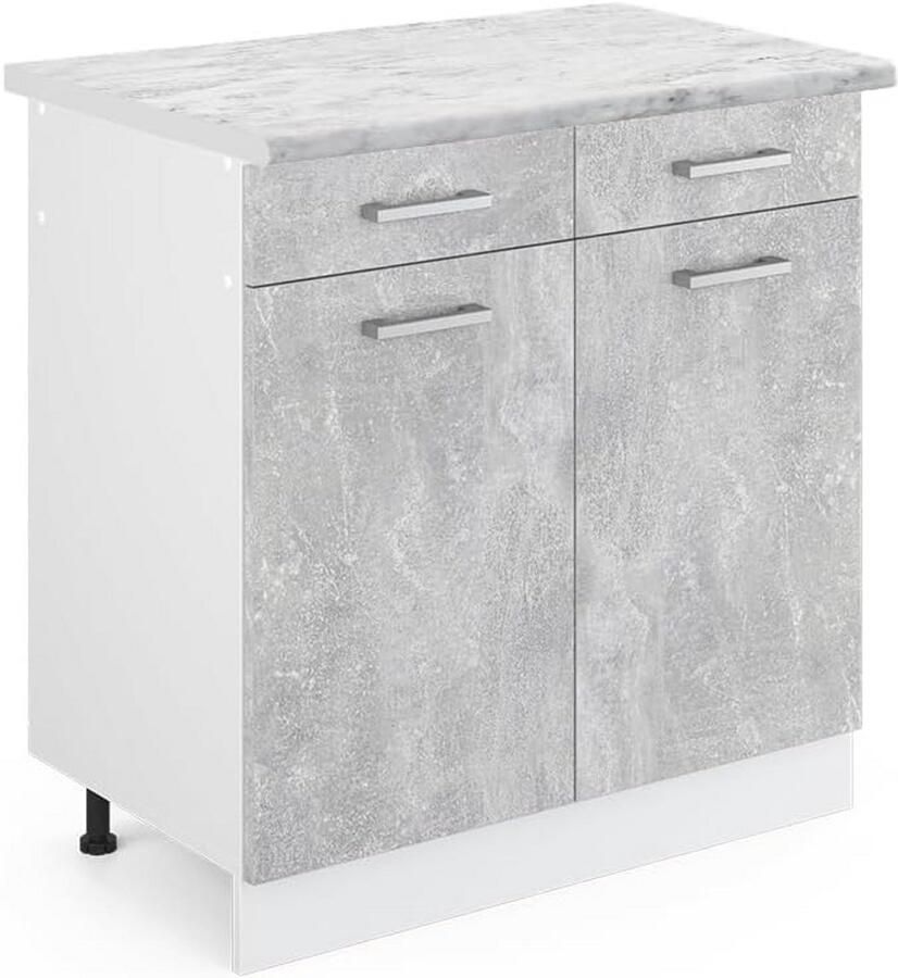 Keukenkast Hangkast Onderkast en Werkblad in Antraciet en Wit Flexibele Keukenmodules