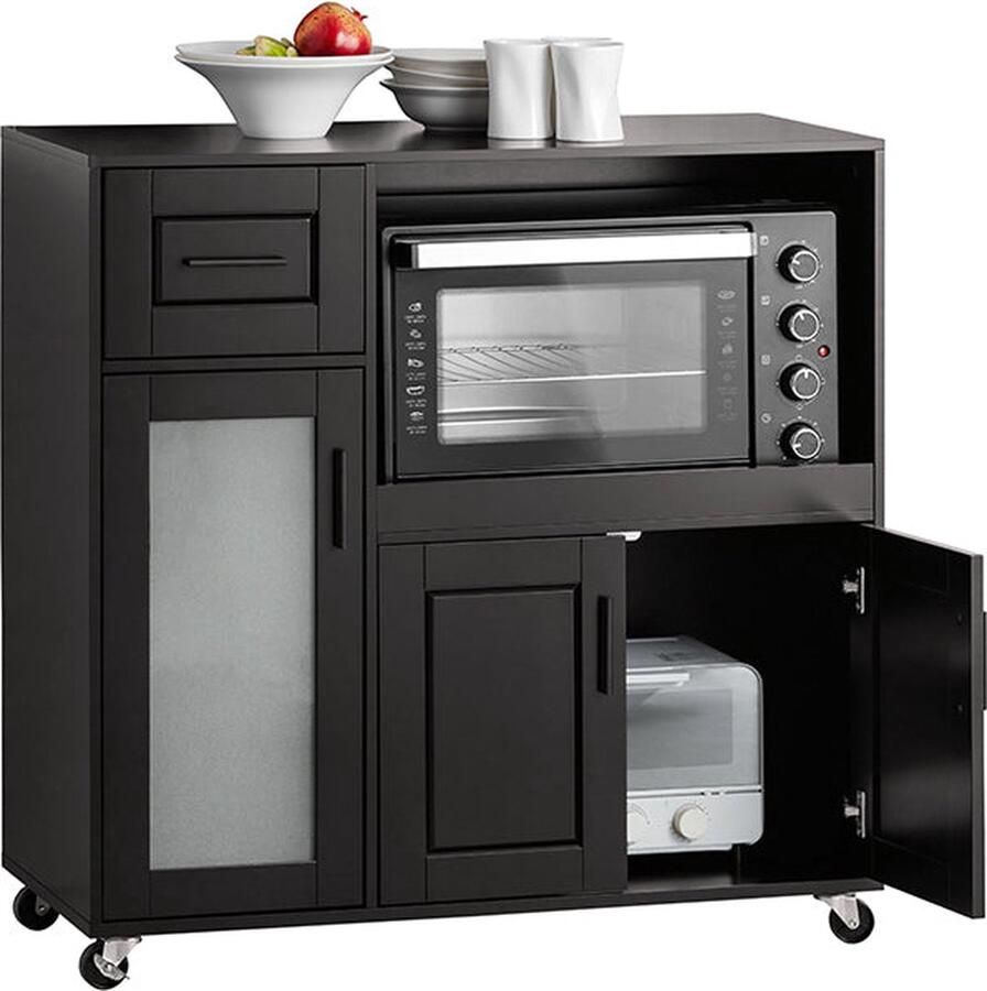 Rootz Living Rootz keukenkast magnetronstandaard opbergkast MDF(E1) 88 5 cm x 89 cm x 40 cm elegant ontwerp verpakking van 100 cm x 48 cm x 18 cm