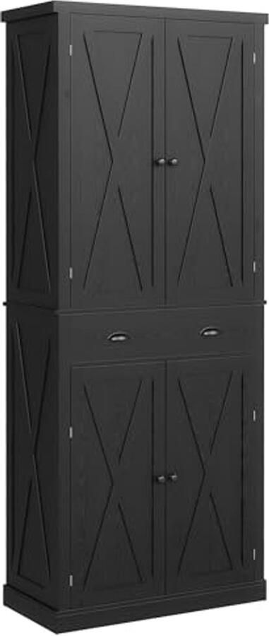 Keukenkast met Schuifdeuren en Verstelbare Planken Vrijstaande Opbergkast voor Woonkamer en Wassen