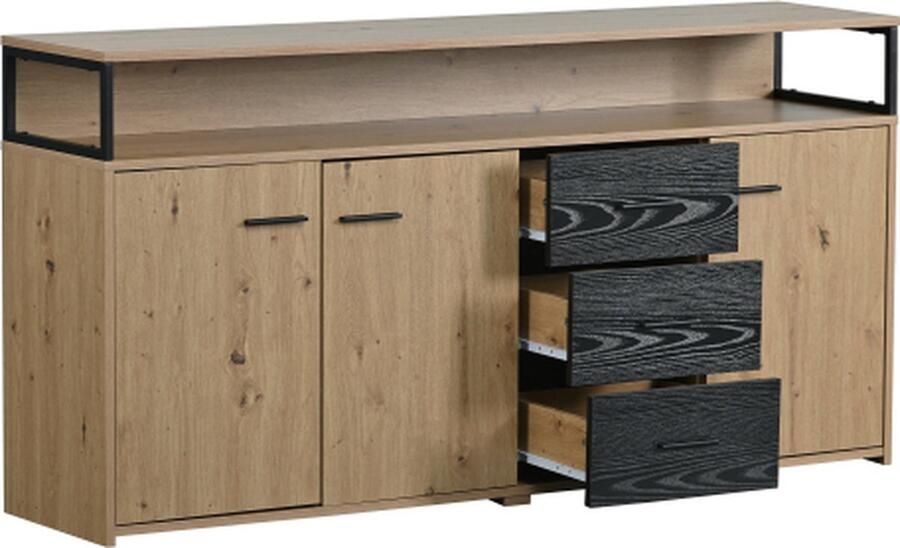 Zonder merk Gotagee Keukenkast Multifunctionele kast Dressoir Opbergkast Highboard Bruin