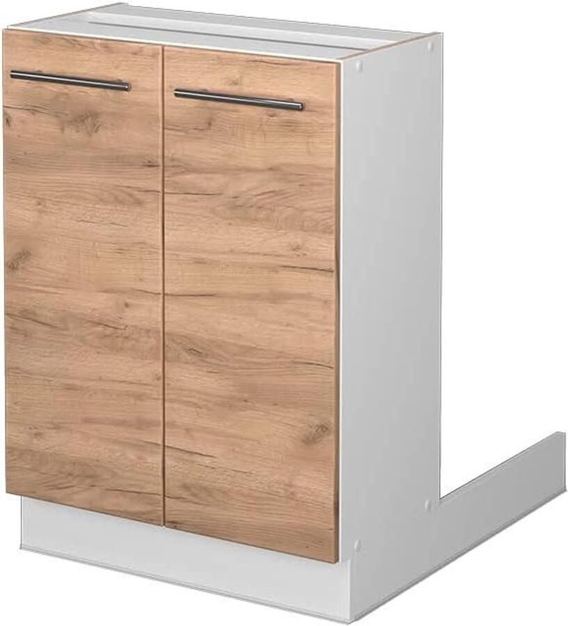 Keukenkast Onderkast Keuken Organiseren Softclose Scharnieren 60 cm Breed Wit Eiken - Foto 2