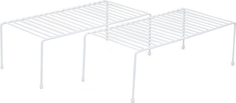 Keukenkast Organizer-2-Pack Opbergplanken-Wit