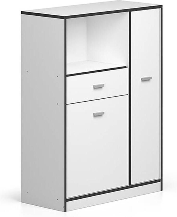 Keukenkast Rhodos Wit Breedte 90 cm Hoogte 120 cm Diepte 39 cm Met planken Met openslaande deuren