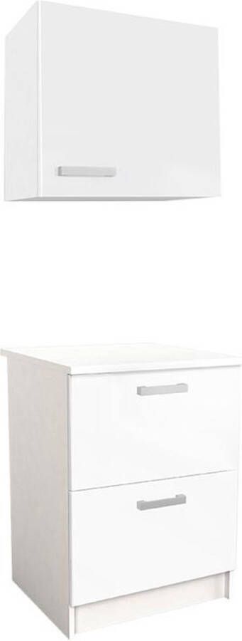 Vente-unique Keukenkast TRATTORIA 1 laag meubel en 1 hoog meubel Wit L 60 cm x H 84.8 cm x D 60 cm - Foto 2