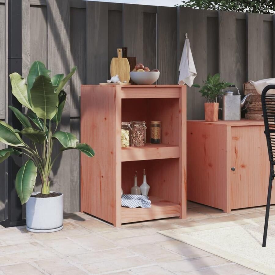 Keukenkast voor buiten van massief douglas hout 55 x 55 x 92 cm Dressoir met opbergruimte voor buitenkeuken en tuin