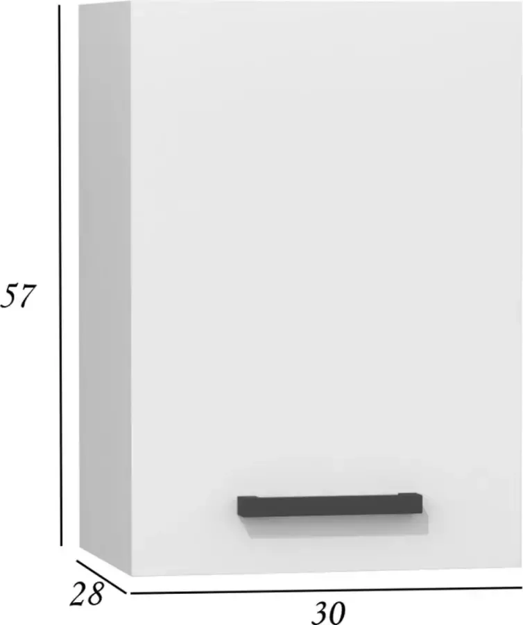 Keukenkasten Wit-Keukenkastjes Boven-Keukenkastje 30 cm