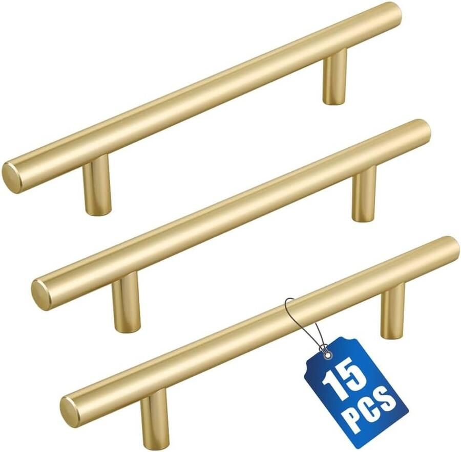 Keukenkastgrepen 128 mm 15 Stuks Gouden Handgrepen voor Keuken en Slaapkamer Vintage Stijl