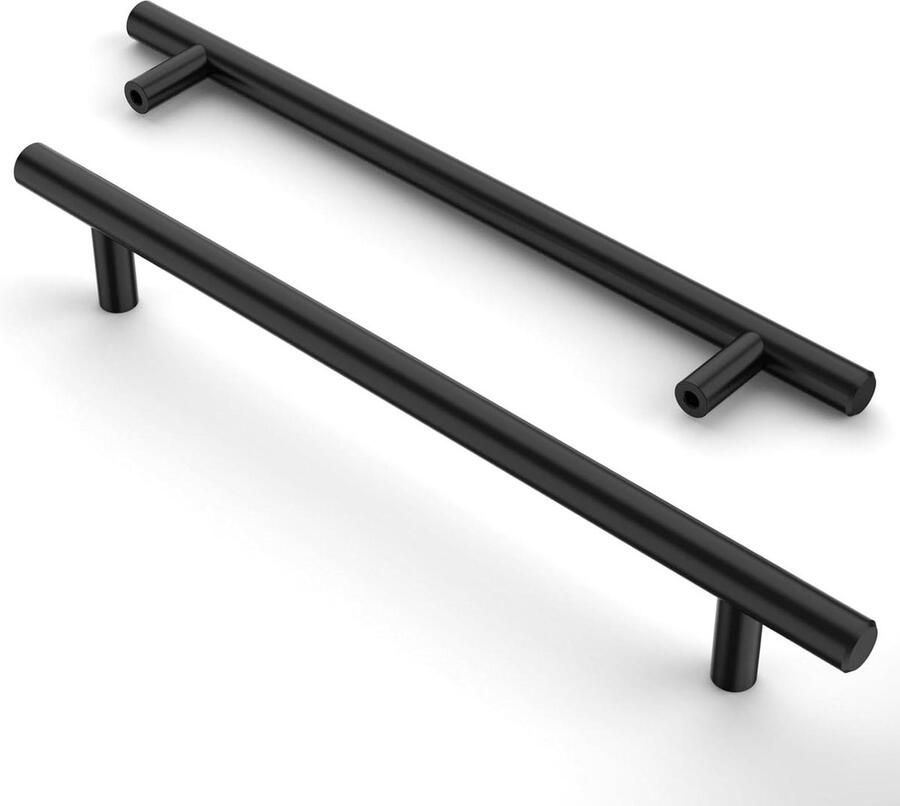 Keukenkasthandgrepen 192 mm Matzwart roestvrijstaal Set van 20 Voor keukenkasten en badkamer UK0009
